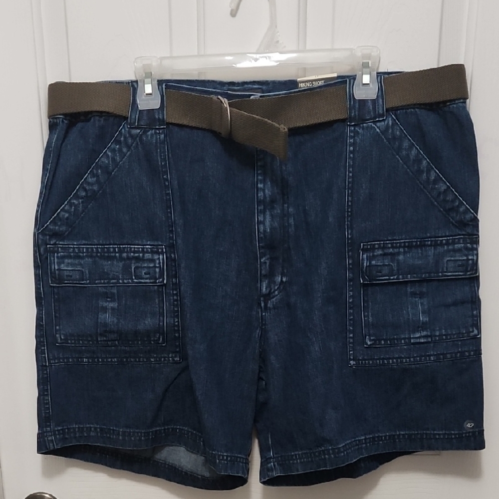 St. John's Bay Blue Cargo Shorts Durable Denim